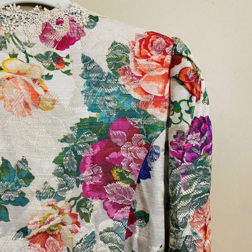 Nah Nah‎ Collections by Jonathan Tait Vintage Floral Jacquard Lace Blazer Large